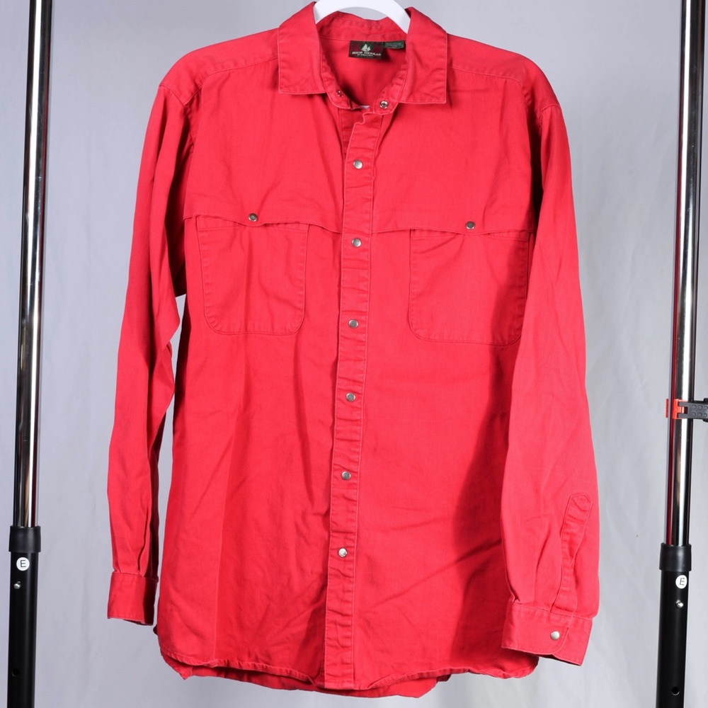 HIGH SIERRA by MERVYN’S Red Western Wear Metal Snap Shirt Men’s L